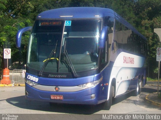 Viação Salutaris e Turismo 13989 na cidade de São Paulo, São Paulo, Brasil, por Matheus de Melo Bento. Número da foto: #3414702.