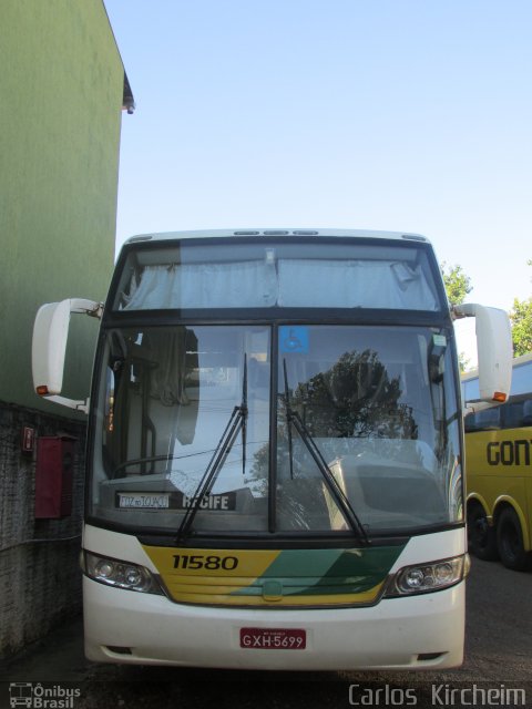 Empresa Gontijo de Transportes 11580 na cidade de Foz do Iguaçu, Paraná, Brasil, por Carlos Kircheim. ID da foto: 3417139.