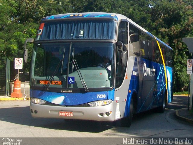 Viação Cometa 7238 na cidade de São Paulo, São Paulo, Brasil, por Matheus de Melo Bento. ID da foto: 3421901.