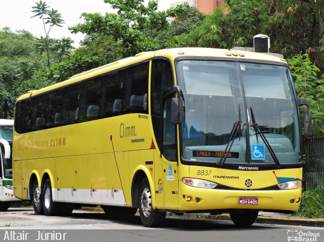 Viação Itapemirim 8837 na cidade de São Paulo, São Paulo, Brasil, por Altair Júnior. ID da foto: 3421444.