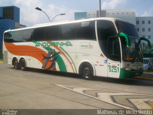 Empresa de Transportes Andorinha 5251 na cidade de São Paulo, São Paulo, Brasil, por Matheus de Melo Bento. Número da foto: #3489741.