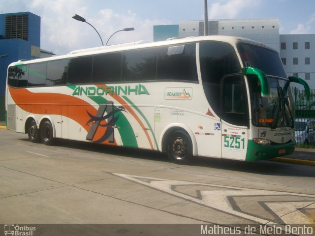 Empresa de Transportes Andorinha 5251 na cidade de São Paulo, São Paulo, Brasil, por Matheus de Melo Bento. ID da foto: 3489741.