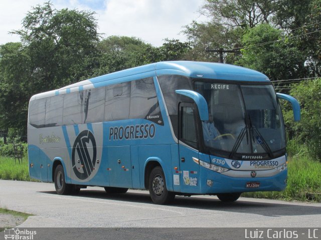 Auto Viação Progresso 6150 na cidade de Recife, Pernambuco, Brasil, por Luiz Carlos de Santana. ID da foto: 3493995.