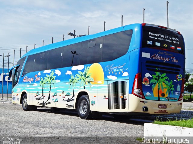 Aliança Tur Transporte de Passageiros e Turismo 1427 na cidade de Aracaju, Sergipe, Brasil, por Sergio Marques . ID da foto: 3496202.