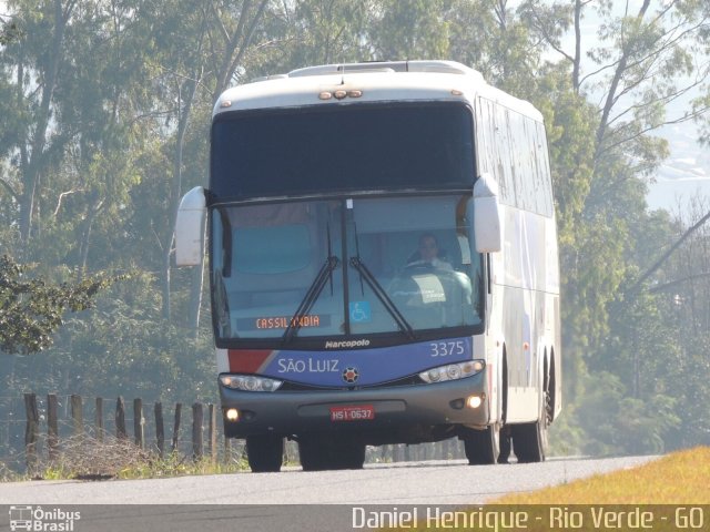 Viação São Luiz 3375 na cidade de Rio Verde, Goiás, Brasil, por Daniel Henrique. ID da foto: 3495180.