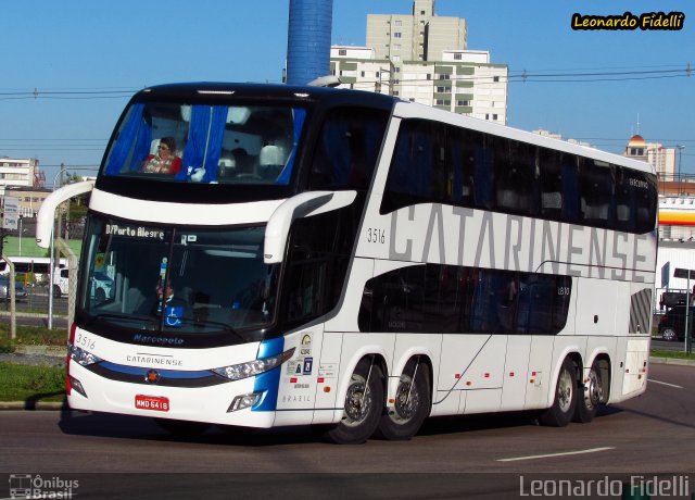 Auto Viação Catarinense 3516 na cidade de Curitiba, Paraná, Brasil, por Leonardo Fidelli. Número da foto: #3499319.