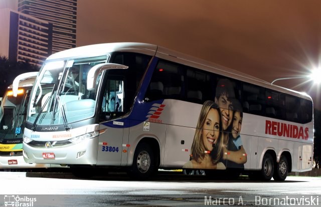 Reunidas Transportes Coletivos 33804 na cidade de Curitiba, Paraná, Brasil, por Marco A.   Bornatoviski. Número da foto: #3500020.