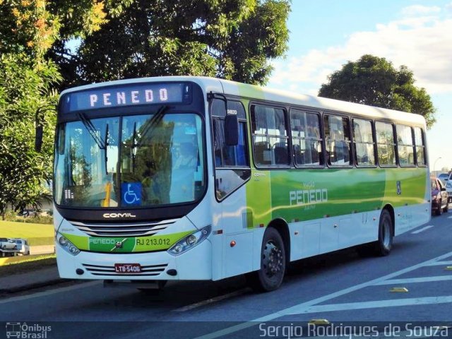 Viação Penedo RJ 213.012 na cidade de Resende, Rio de Janeiro, Brasil, por Sergio Rodrigues de Souza. Número da foto: #3500916.