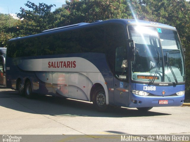 Viação Salutaris e Turismo 13868 na cidade de São Paulo, São Paulo, Brasil, por Matheus de Melo Bento. Número da foto: #3503433.