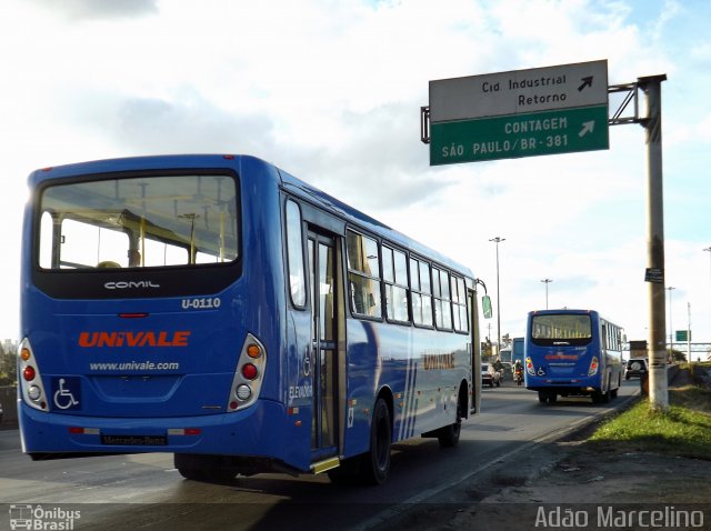 Univale Transportes U-0110 na cidade de Belo Horizonte, Minas Gerais, Brasil, por Adão Raimundo Marcelino. ID da foto: 3505832.