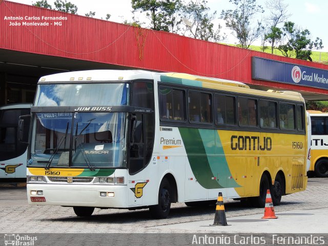 Empresa Gontijo de Transportes 15160 na cidade de João Monlevade, Minas Gerais, Brasil, por Antonio Carlos Fernandes. ID da foto: 3505109.