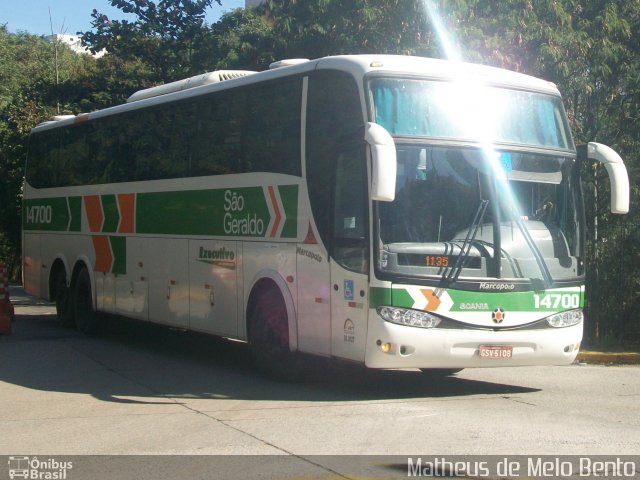 Cia. São Geraldo de Viação 14700 na cidade de São Paulo, São Paulo, Brasil, por Matheus de Melo Bento. ID da foto: 3504598.