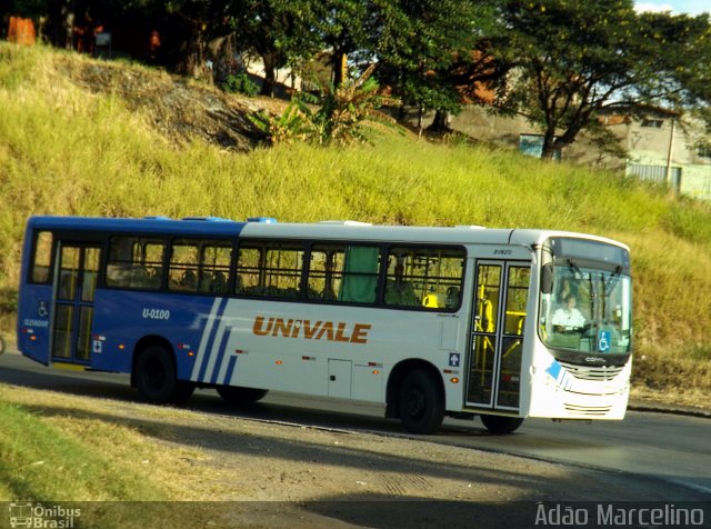 Univale Transportes U-0100 na cidade de Belo Horizonte, Minas Gerais, Brasil, por Adão Raimundo Marcelino. ID da foto: 3505825.