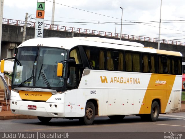 Viação Araguarina 10615 na cidade de Brasília, Distrito Federal, Brasil, por João Victor. Número da foto: #3508617.