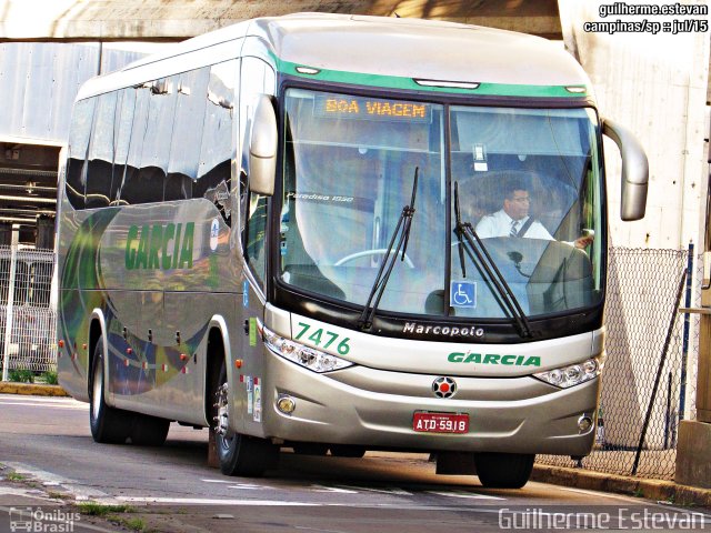 Viação Garcia 7476 na cidade de Campinas, São Paulo, Brasil, por Guilherme Estevan. Número da foto: #3508844.