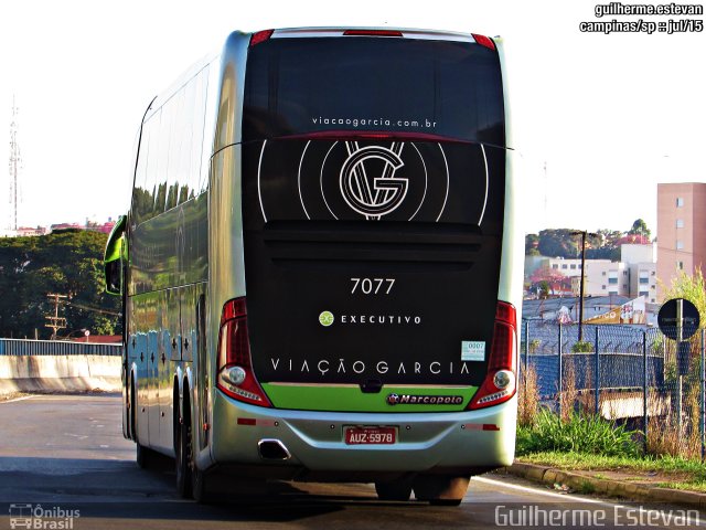 Viação Garcia 7077 na cidade de Campinas, São Paulo, Brasil, por Guilherme Estevan. ID da foto: 3508868.