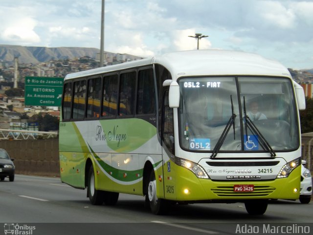 Rio Negro Fretamento e Turismo 34215 na cidade de Belo Horizonte, Minas Gerais, Brasil, por Adão Raimundo Marcelino. Número da foto: #3509770.