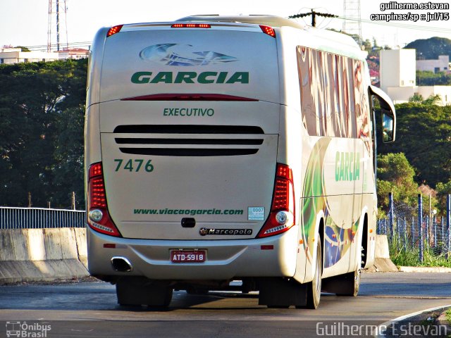 Viação Garcia 7476 na cidade de Campinas, São Paulo, Brasil, por Guilherme Estevan. ID da foto: 3508855.