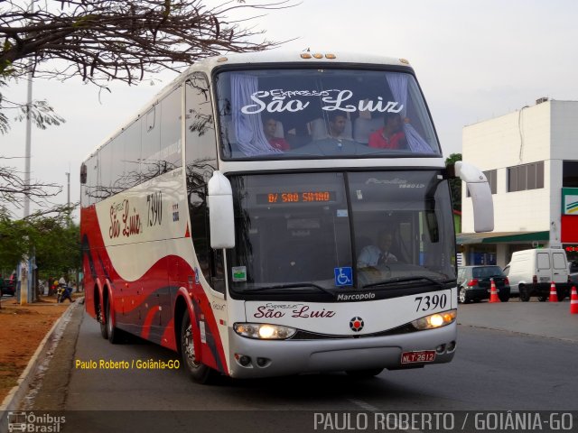 Expresso São Luiz 7390 na cidade de Goiânia, Goiás, Brasil, por Paulo Roberto de Morais Amorim. Número da foto: #3518155.