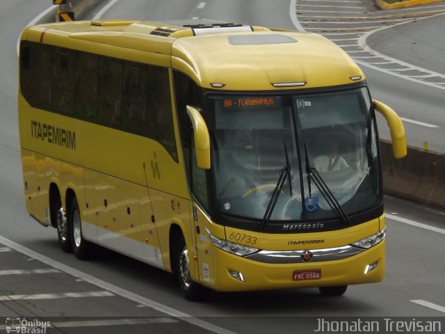 Viação Itapemirim 60733 na cidade de Lavrinhas, São Paulo, Brasil, por Jhonatan Diego da Silva Trevisan. ID da foto: 3518391.