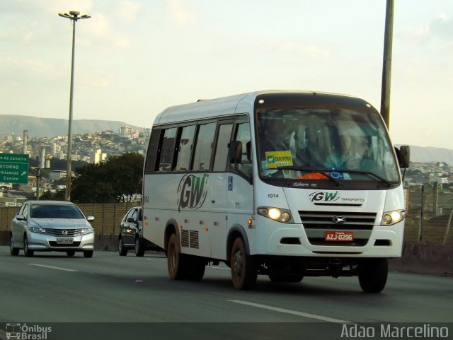 GW Transportes e Turismo 1014 na cidade de Belo Horizonte, Minas Gerais, Brasil, por Adão Raimundo Marcelino. ID da foto: 3521986.