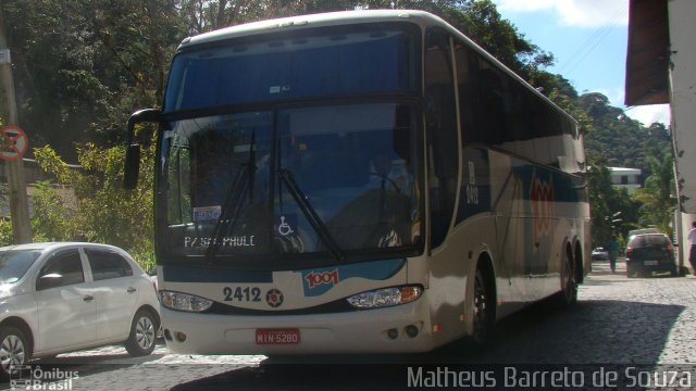 Auto Viação 1001 2412 na cidade de Nova Friburgo, Rio de Janeiro, Brasil, por Matheus Barreto de Souza. ID da foto: 3522042.