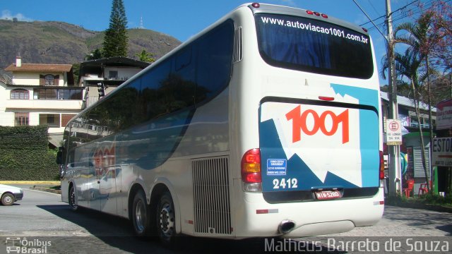 Auto Viação 1001 2412 na cidade de Nova Friburgo, Rio de Janeiro, Brasil, por Matheus Barreto de Souza. Número da foto: #3522040.