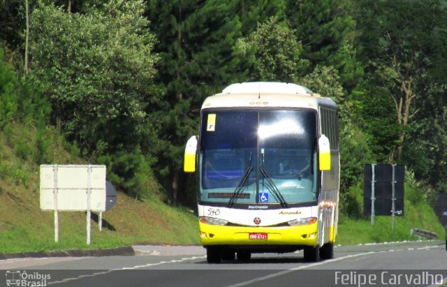 Viação Ariranha 5843 na cidade de Atibaia, São Paulo, Brasil, por Felipe Carvalho. Número da foto: #3522119.