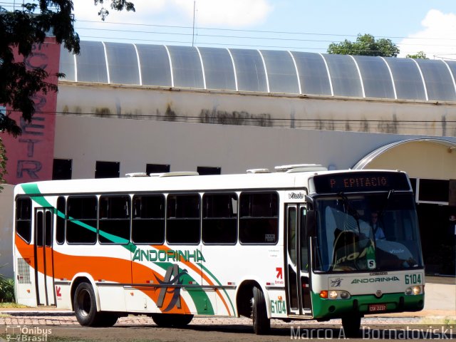 Empresa de Transportes Andorinha 6104 na cidade de Presidente Epitácio, São Paulo, Brasil, por Marco A.   Bornatoviski. ID da foto: 3520721.