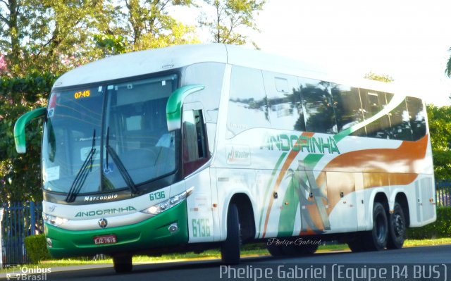 Empresa de Transportes Andorinha 6136 na cidade de Presidente Prudente, São Paulo, Brasil, por Phelipe Gabriel Campos de Souza. Número da foto: #3522571.