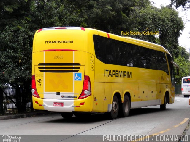 Viação Itapemirim 60585 na cidade de São Paulo, São Paulo, Brasil, por Paulo Roberto de Morais Amorim. ID da foto: 3526242.