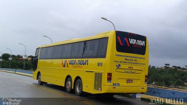 Vida Nova Turismo 9870 na cidade de Barra de Santo Antônio, Alagoas, Brasil, por Matheus  Nascimento. Número da foto: #3524541.