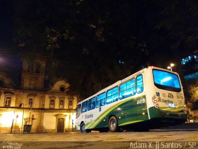 Viação Piracicabana Santos 4419 na cidade de Santos, São Paulo, Brasil, por Adam Xavier Rodrigues Lima. ID da foto: 3527231.