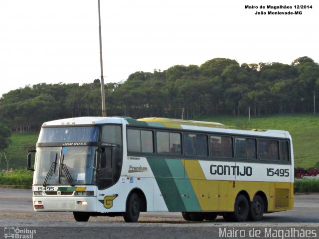 Empresa Gontijo de Transportes 15495 na cidade de João Monlevade, Minas Gerais, Brasil, por Mairo de Magalhães. ID da foto: 3528086.