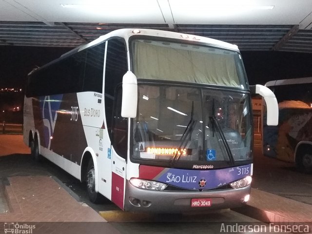 Viação São Luiz 3115 na cidade de Jataí, Goiás, Brasil, por Anderson Gonçalves da Fonseca. ID da foto: 3533279.