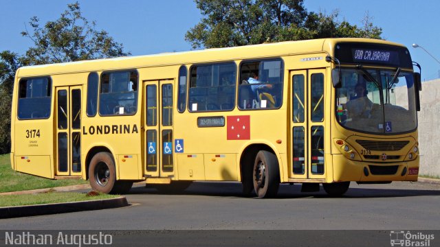 TCGL - Transportes Coletivos Grande Londrina 3174 na cidade de Londrina, Paraná, Brasil, por Nathan Augusto. Número da foto: #3531776.