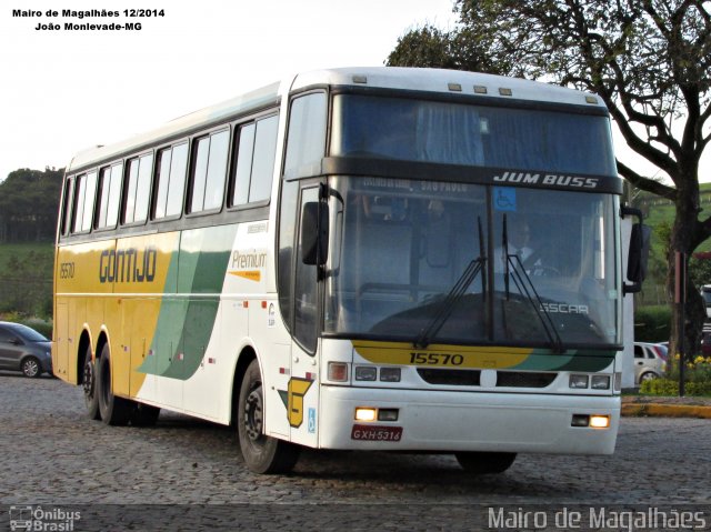 Empresa Gontijo de Transportes 15570 na cidade de João Monlevade, Minas Gerais, Brasil, por Mairo de Magalhães. ID da foto: 3531898.