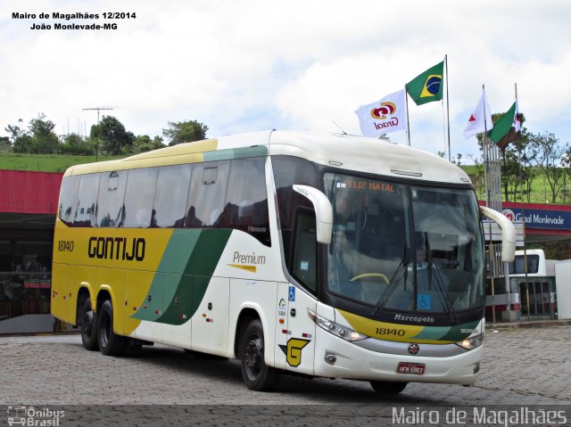 Empresa Gontijo de Transportes 18140 na cidade de João Monlevade, Minas Gerais, Brasil, por Mairo de Magalhães. ID da foto: 3532774.