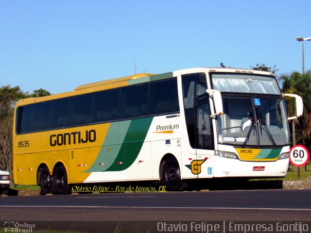 Empresa Gontijo de Transportes 11535 na cidade de Foz do Iguaçu, Paraná, Brasil, por Otavio Felipe Balbinot. ID da foto: 3533190.