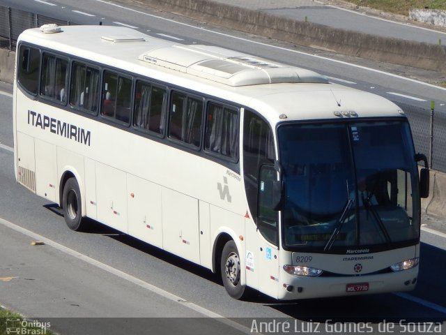 Viação Itapemirim 8209 na cidade de Resende, Rio de Janeiro, Brasil, por André Luiz Gomes de Souza. ID da foto: 3475585.