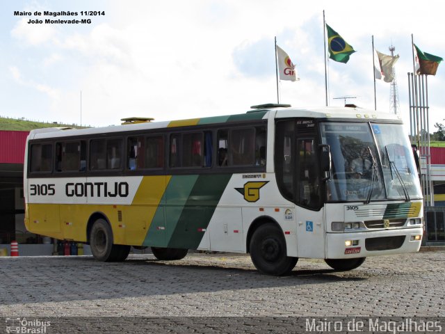 Empresa Gontijo de Transportes 3105 na cidade de João Monlevade, Minas Gerais, Brasil, por Mairo de Magalhães. ID da foto: 3535249.