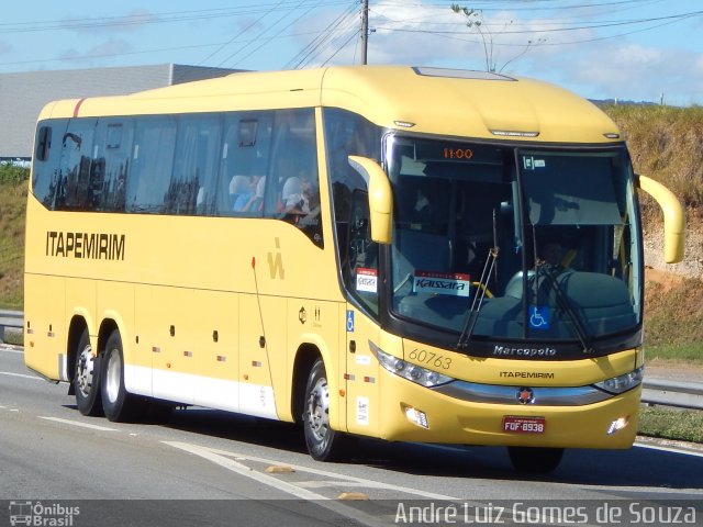 Viação Itapemirim 60763 na cidade de Resende, Rio de Janeiro, Brasil, por André Luiz Gomes de Souza. ID da foto: 3477810.