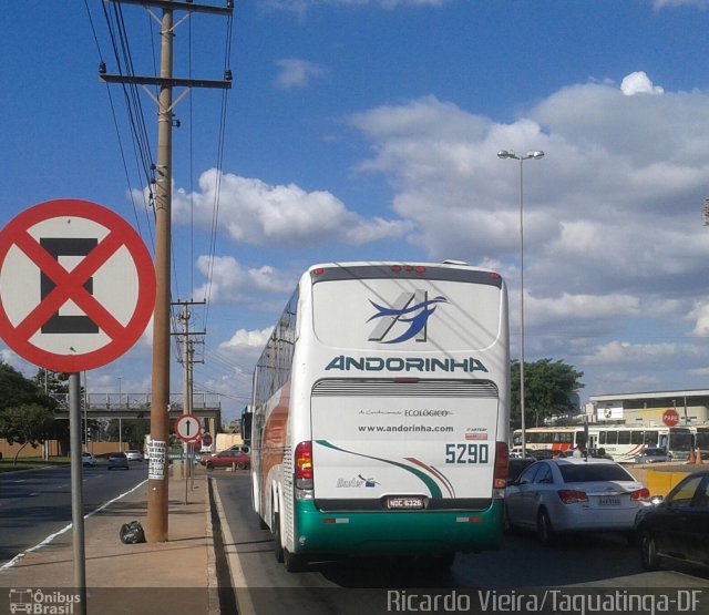 Empresa de Transportes Andorinha 5290 na cidade de Taguatinga, Distrito Federal, Brasil, por Ricardo Vieira. ID da foto: 3477084.