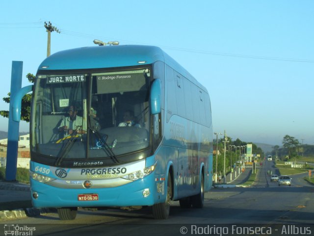 Auto Viação Progresso 6450 na cidade de Murici, Alagoas, Brasil, por Rodrigo Fonseca. ID da foto: 3476789.