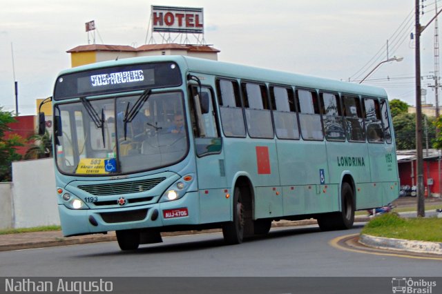 TCGL - Transportes Coletivos Grande Londrina 1193 na cidade de Londrina, Paraná, Brasil, por Nathan Augusto. Número da foto: #3479157.