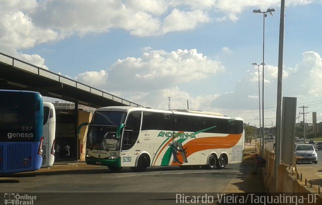 Empresa de Transportes Andorinha 5290 na cidade de Taguatinga, Distrito Federal, Brasil, por Ricardo Vieira. ID da foto: 3481083.