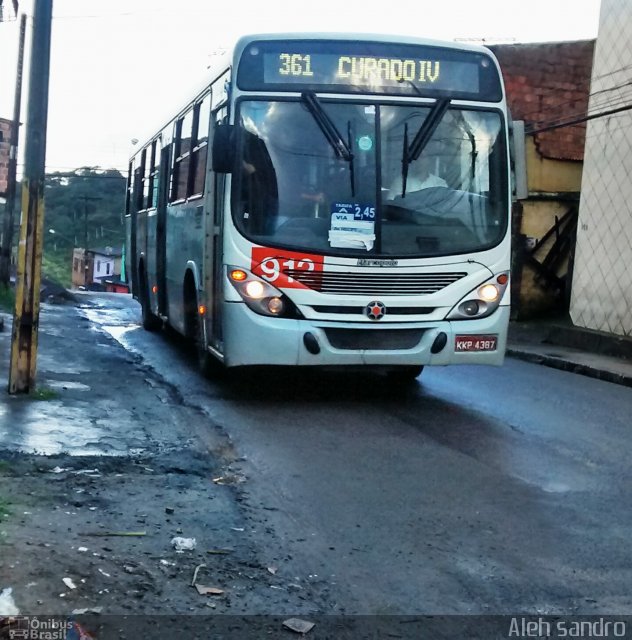 Borborema Imperial Transportes 912 na cidade de Jaboatão dos Guararapes, Pernambuco, Brasil, por Alexandro Tiago. Número da foto: #3567198.