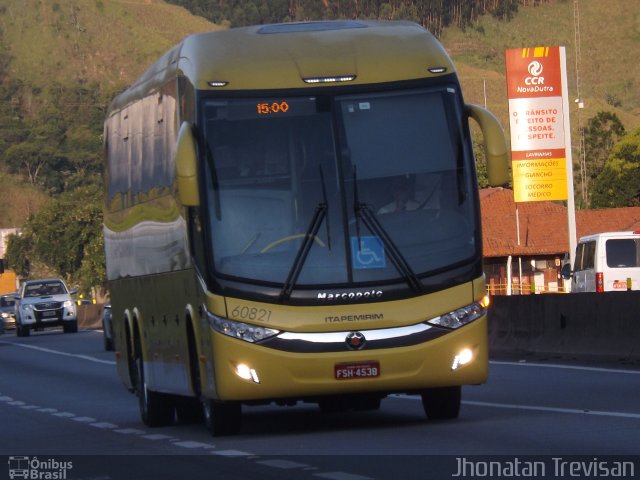 Viação Itapemirim 60821 na cidade de Lavrinhas, São Paulo, Brasil, por Jhonatan Diego da Silva Trevisan. ID da foto: 3567118.