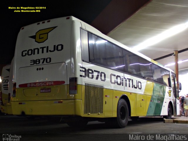 Empresa Gontijo de Transportes 3870 na cidade de João Monlevade, Minas Gerais, Brasil, por Mairo de Magalhães. ID da foto: 3565737.