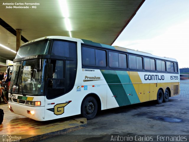 Empresa Gontijo de Transportes 15755 na cidade de João Monlevade, Minas Gerais, Brasil, por Antonio Carlos Fernandes. ID da foto: 3565824.